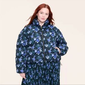 Woolrich Blue Floral Puffer Jacket